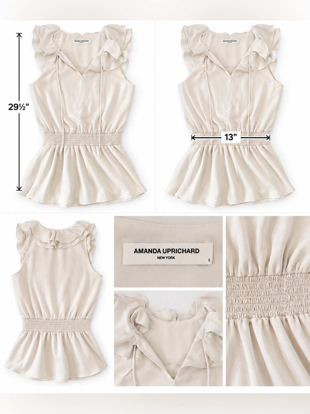 Revolve Amanda Uprichard White Ruffle Mini Dress Size S